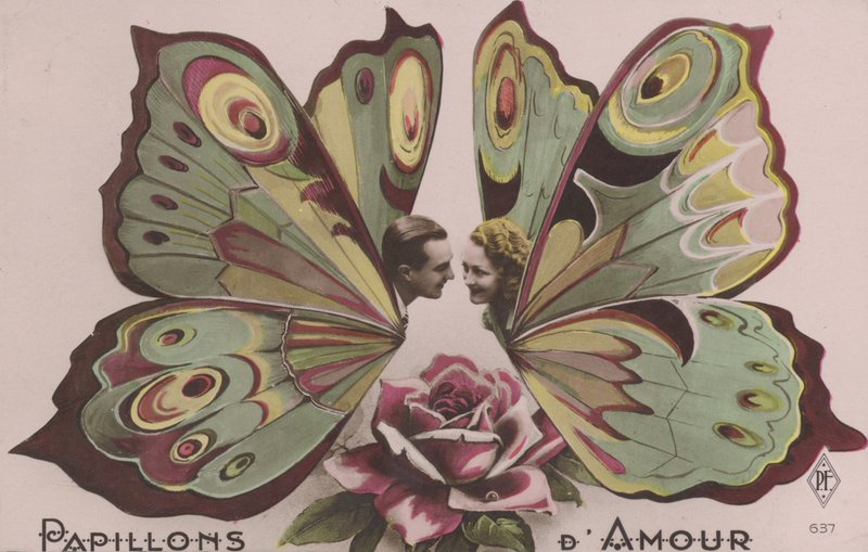 Pareja con alas de mariposa de French Photographer