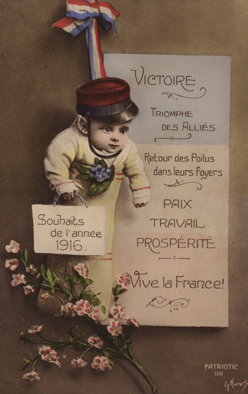 Tarjeta de Año Nuevo francesa, 1916 de French Photographer