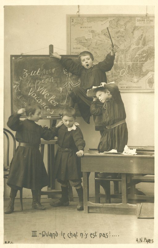 Escolares franceses jugando, Vive Les Vacances de French Photographer