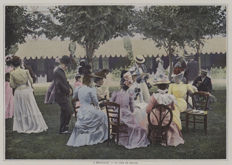 Veraneantes en Deauville, Francia (foto en color) de French Photographer
