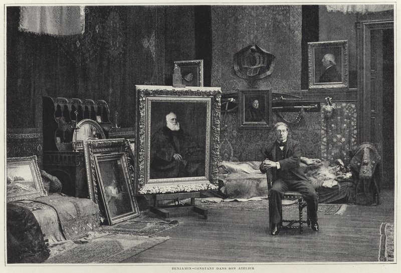 Jean-Joseph Benjamin-Constant en su taller de French Photographer
