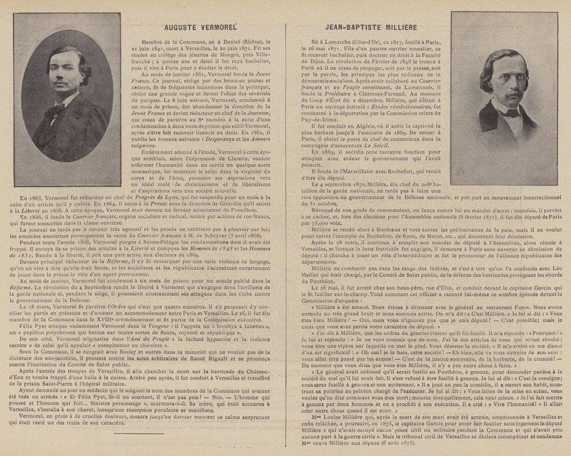 La Comuna de París, Auguste Vermorel, Jean-Baptiste Milliere de French Photographer