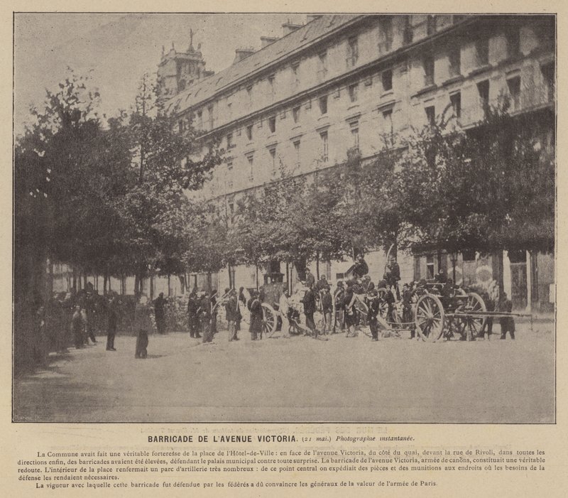 La Comuna de París, Barricada de la Avenida Victoria, 21 de mayo de French Photographer