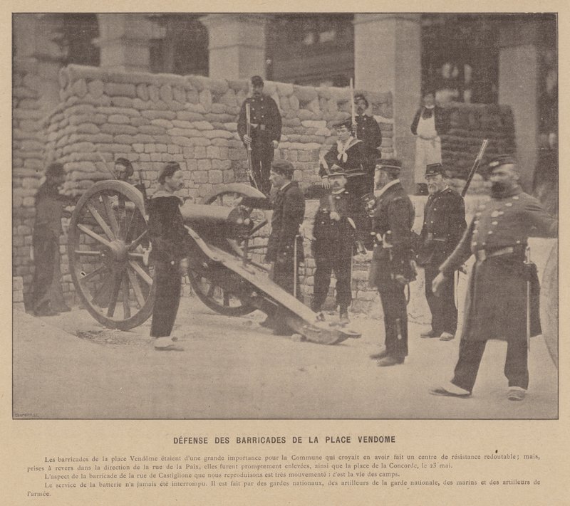 La Comuna de París, Defensa de las barricadas de la Plaza Vendome de French Photographer