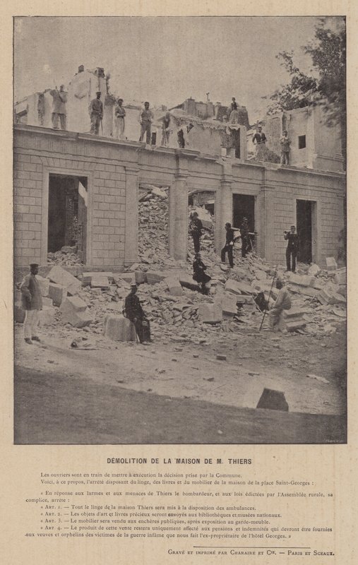 La Comuna de París, Demolición de la Casa de M Thiers de French Photographer