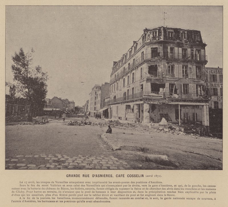 La Comuna de París, Gran Calle de Asnieres, Café Cosselin, abril 1871 de French Photographer