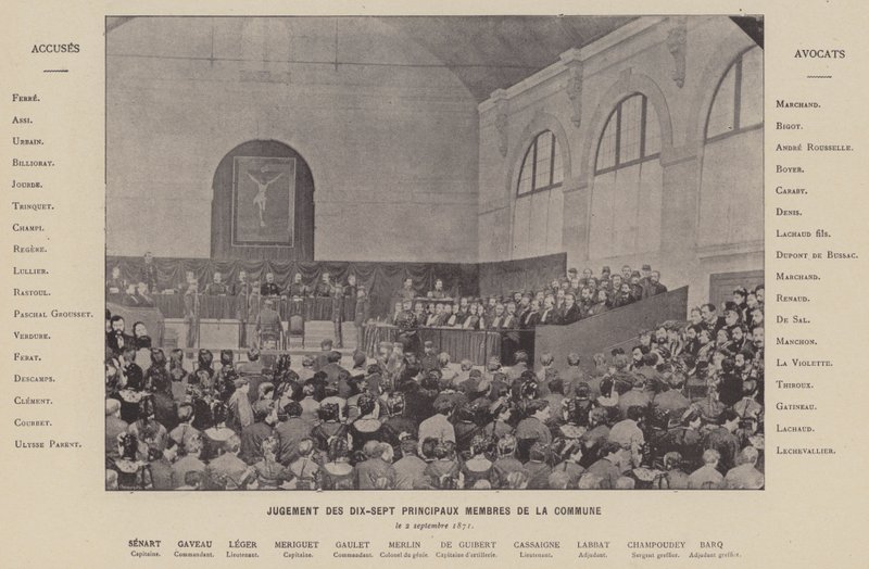 La Comuna de París, Juicio de los Diecisiete Principales Miembros de la Comuna, el 2 de septiembre de 1871 de French Photographer