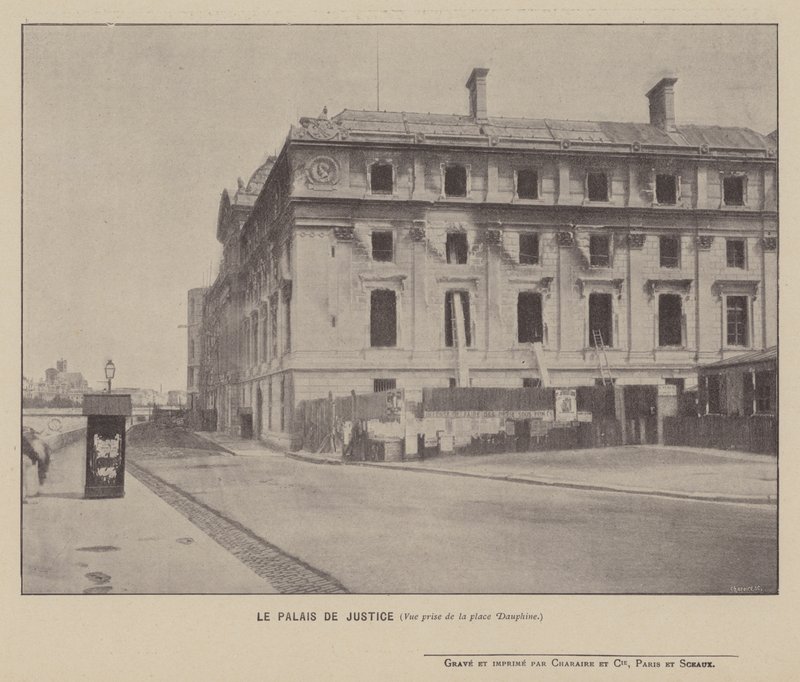 La Comuna de París, El Palacio de Justicia, Vista desde la plaza Dauphine de French Photographer