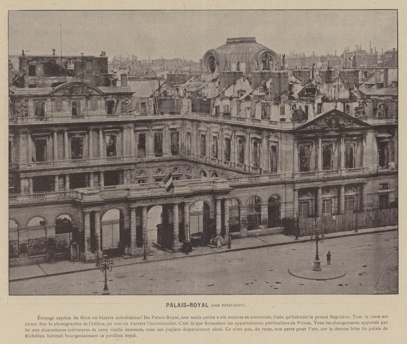 La Comuna de París, Palais-Royal, vista exterior de French Photographer