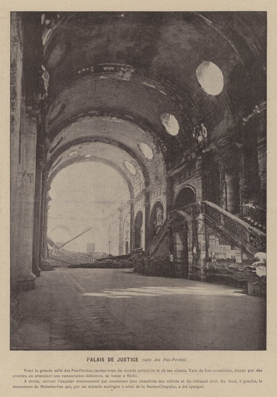 La Comuna de París, Palacio de Justicia, sala de los Pas-Perdus de French Photographer