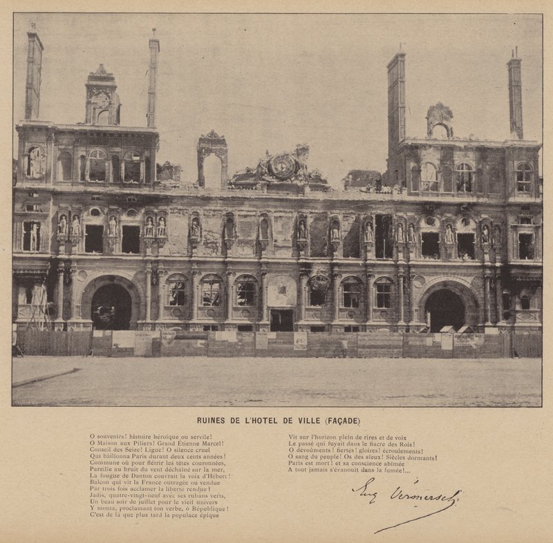 La Comuna de París, Ruinas del Hotel de Ville, Fachada de French Photographer