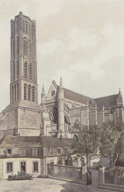 Limoges, Catedral de San Esteban, Campanario y Fachada SO (Vista tomada del patio interior del Obispado) de French Photographer