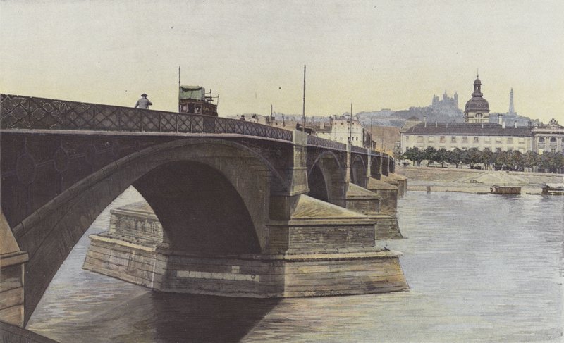 Lyon, Puente de la Guillotière e Iglesia del Hôtel-Dieu de French Photographer
