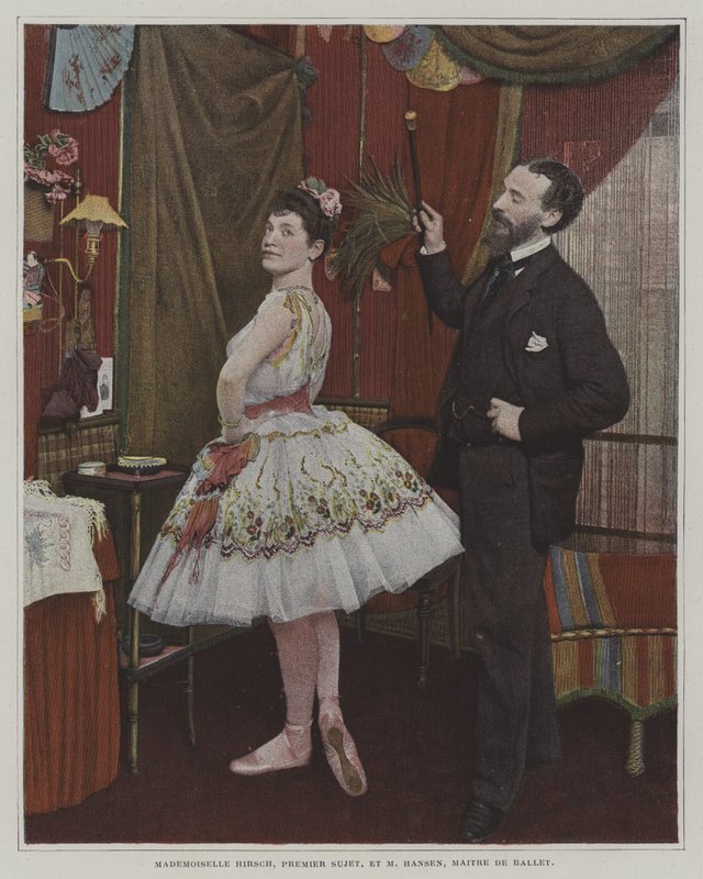 Mademoiselle Hirsch, bailarina de ballet, y Joseph Hansen, maestro de ballet belga de French Photographer