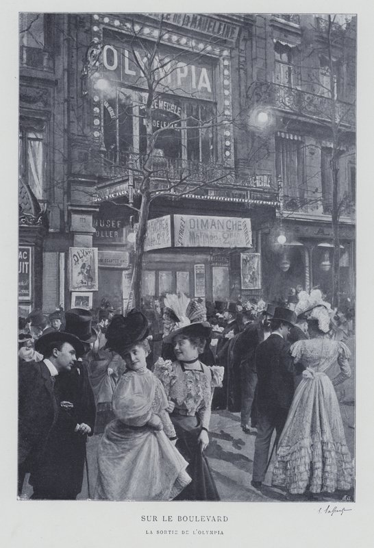 En el Boulevard des Capucines frente al music hall Olympia, París de French Photographer