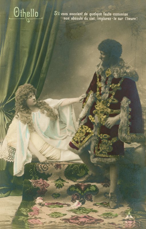 Otelo con Desdémona. Escena de la obra trágica de William Shakespeare escrita alrededor de 1603 de French Photographer