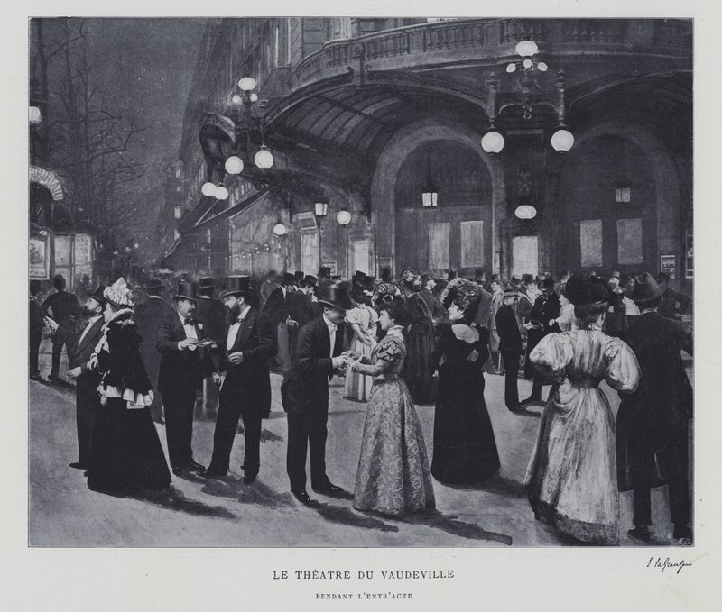 Fuera del Théâtre du Vaudeville, París, durante el intervalo de French Photographer