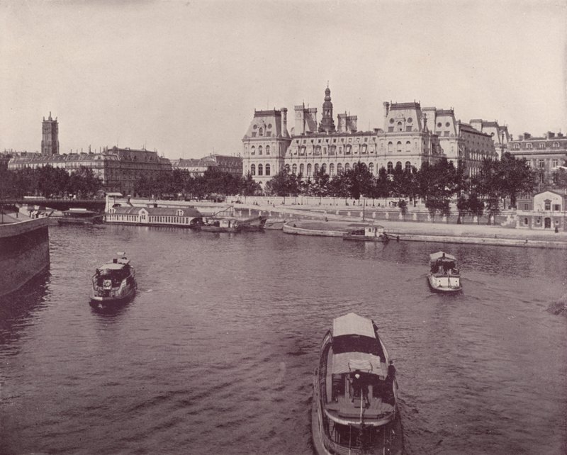 París: Hotel de Ville, desde el Lado del Río de French Photographer