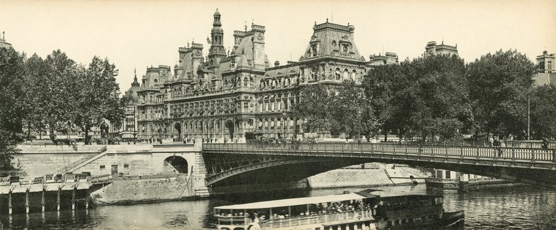 París, El Ayuntamiento y el Puente de Arcole de French Photographer