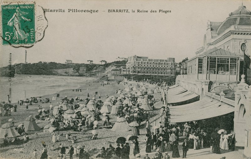 Biarritz pintoresco - Biarritz, Reina de las Playas. Postal enviada en 1913. de French Photographer