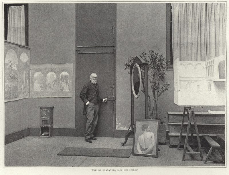 Pierre Puvis de Chavannes en su taller de French Photographer