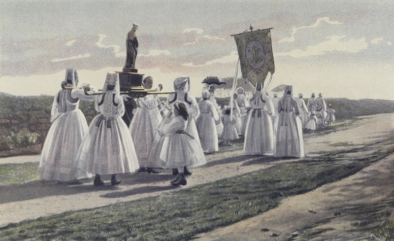 Ploare, Perdón, Procesión en el campo de French Photographer
