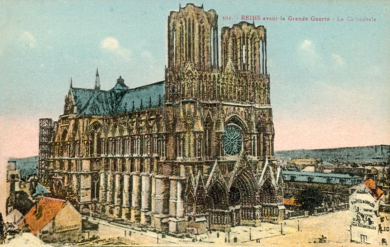 Reims, Catedral, antes de la Primera Guerra Mundial de French Photographer