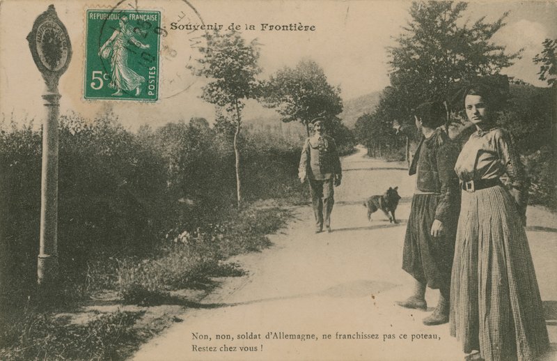 Recuerdo de la frontera franco-alemana. Postal enviada en 1913. de French Photographer