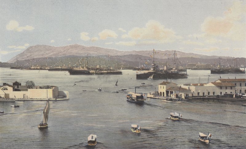 Toulon, Dársena Vieja y Pequeña Rada, Vista tomada desde el Muelle de Cronstadt de French Photographer