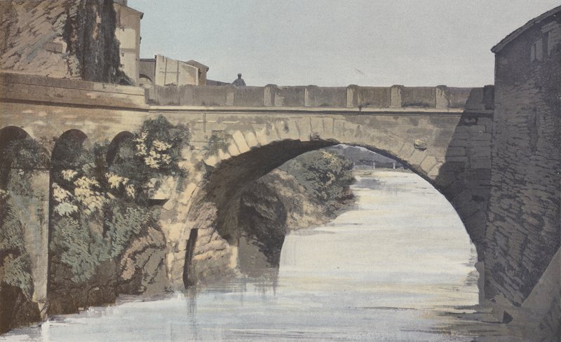 Vaison, Puente Romano, Vista río arriba de French Photographer