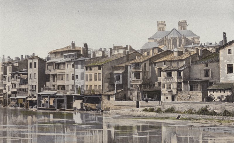 Verdun, Ábside de la Catedral, Vista tomada desde la orilla derecha del Mosa de French Photographer