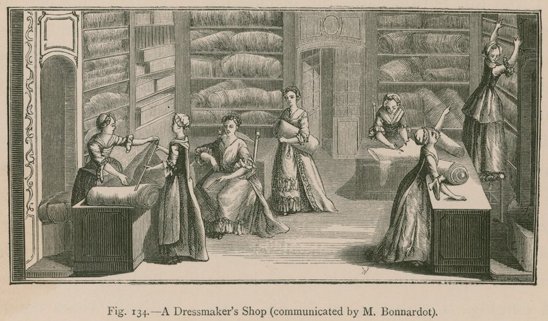 Una tienda de modistas (comunicado por M. Bonnardot) de French School