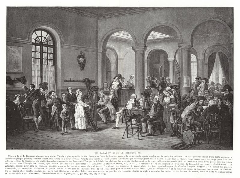Un cabaret bajo el Directorio, Revolución Francesa, 1795-1799 de French School