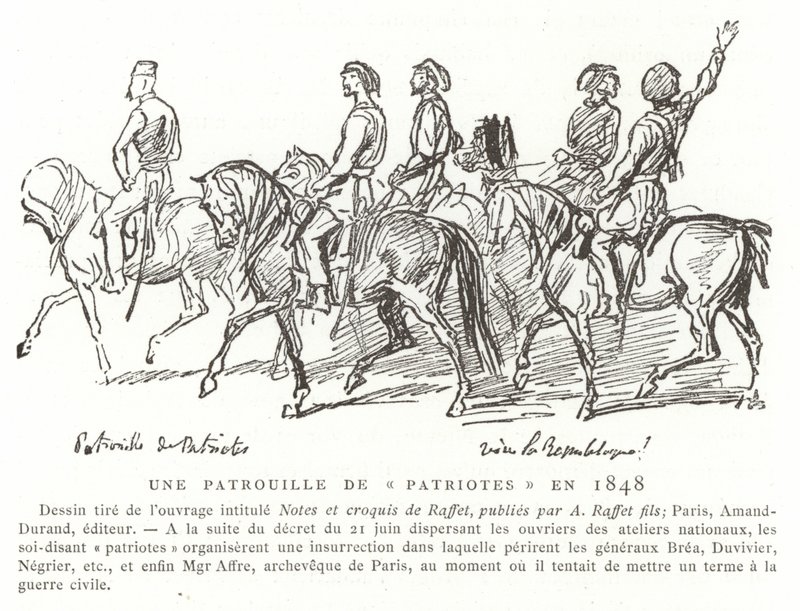 Una patrulla de patriotas, Francia, 1848 de French School