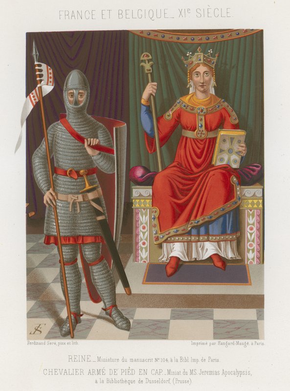 Una reina y un caballero de French School