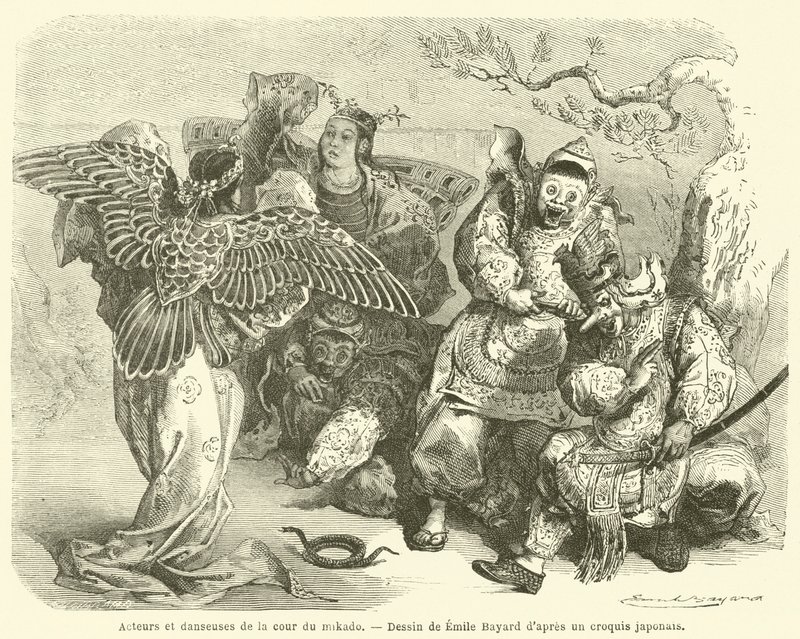 Actores y bailarinas de la corte del mikado de French School