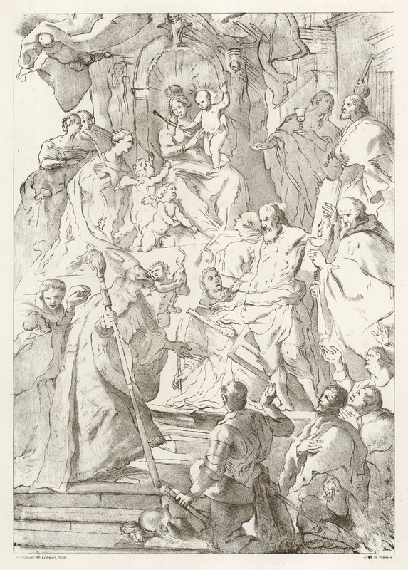 Adoración de la Virgen y el Niño de French School