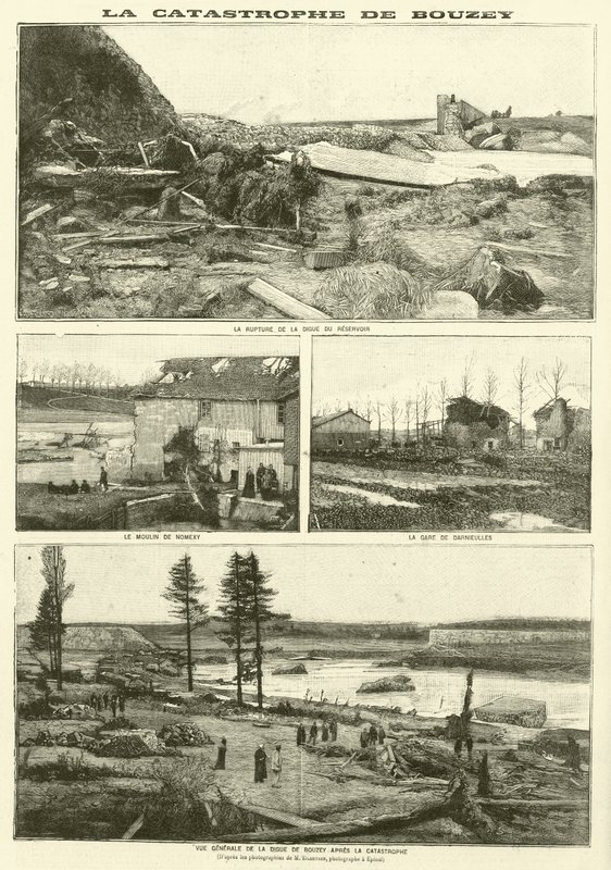 Secuelas del desastre de la inundación de Bouzey, Francia de French School