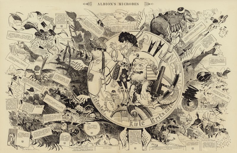 Los microbios de Albion (grabado) de French School