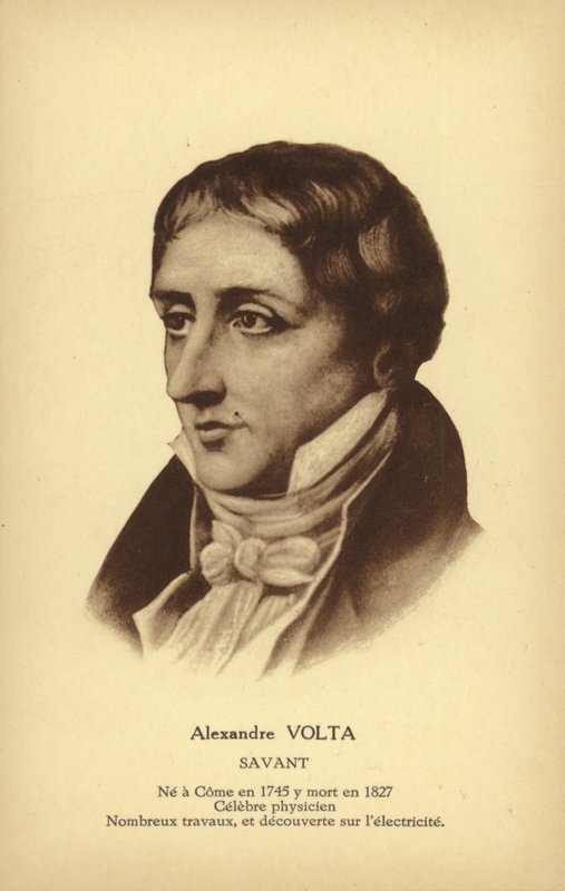 Alessandro Volta (1745-1827), físico italiano (litografía) de French School