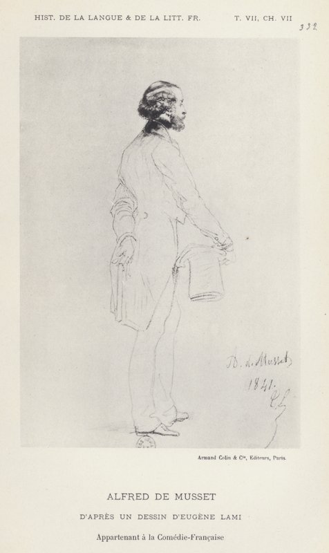 Alfred de Musset (litografía) de French School