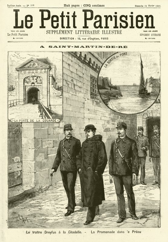 Alfred Dreyfus en prisión en Saint-Martin-de-Ré, Francia de French School