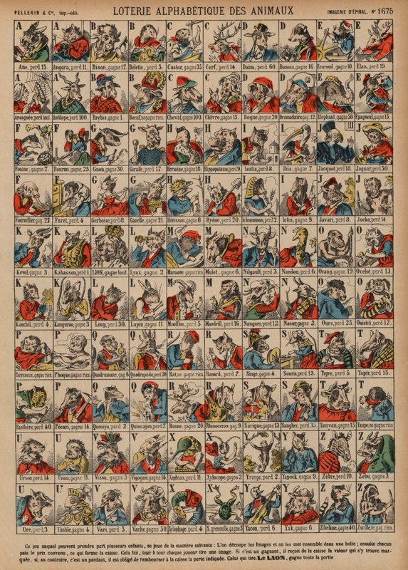 Lotería alfabética de animales de French School