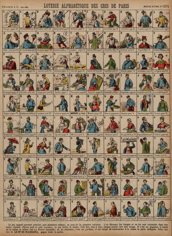 Lotería alfabética de los gritos de París de French School