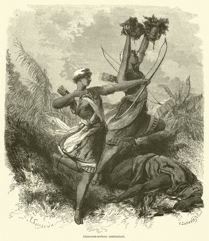 Amazonas arqueras combatiendo de French School