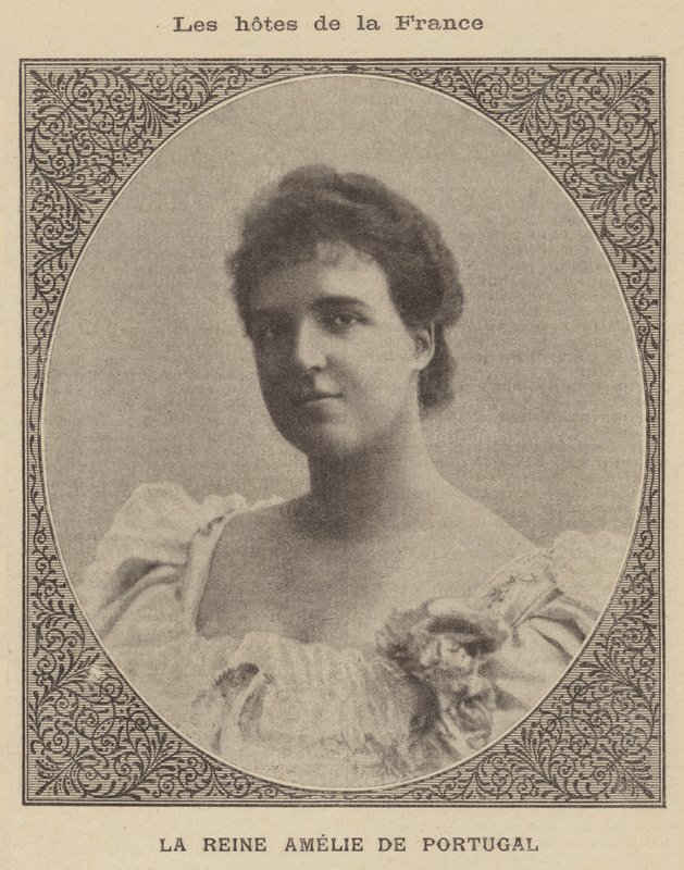Amelia de Orleans, reina consorte del rey Carlos I de Portugal (litografía) de French School