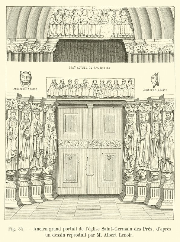 Antiguo gran portal de la iglesia Saint-Germain des Prés, según un dibujo reproducido por M Albert Lenoir de French School