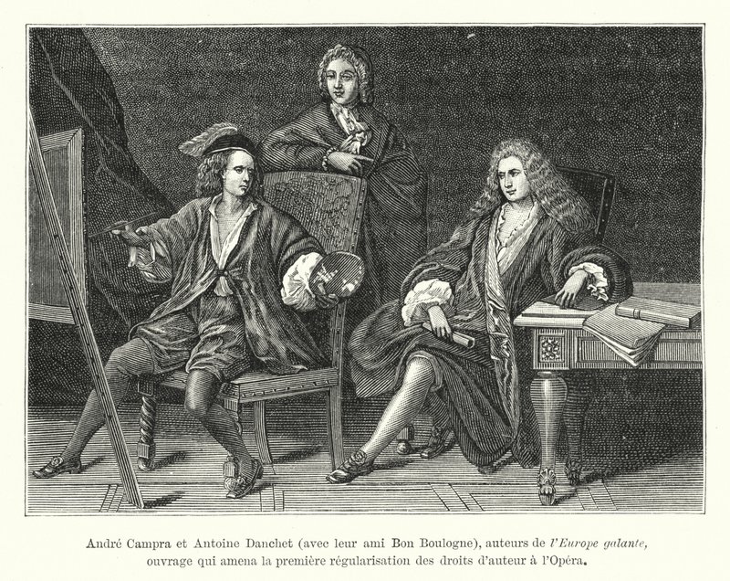 André Campra y Antoine Danchet, con su amigo Bon Boulogne, autores de L