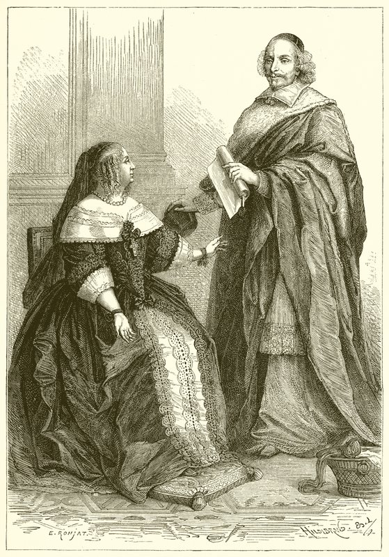 Ana de Austria y el Cardenal Mazarino de French School