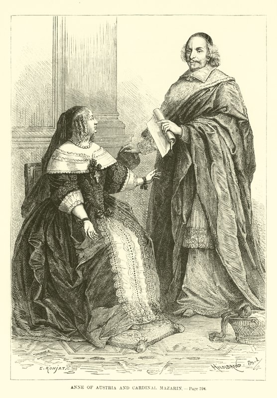 Ana de Austria y Cardenal Mazarino de French School